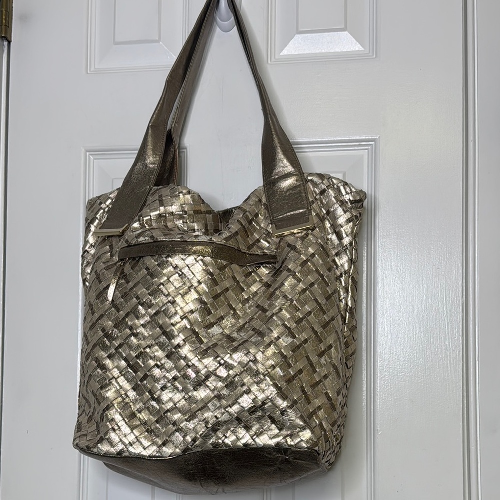 Elliott Lucca Gold Textured Tote Bag